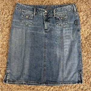 Vintage Silver Jeans Medium Blue Panelled Denim Skirt